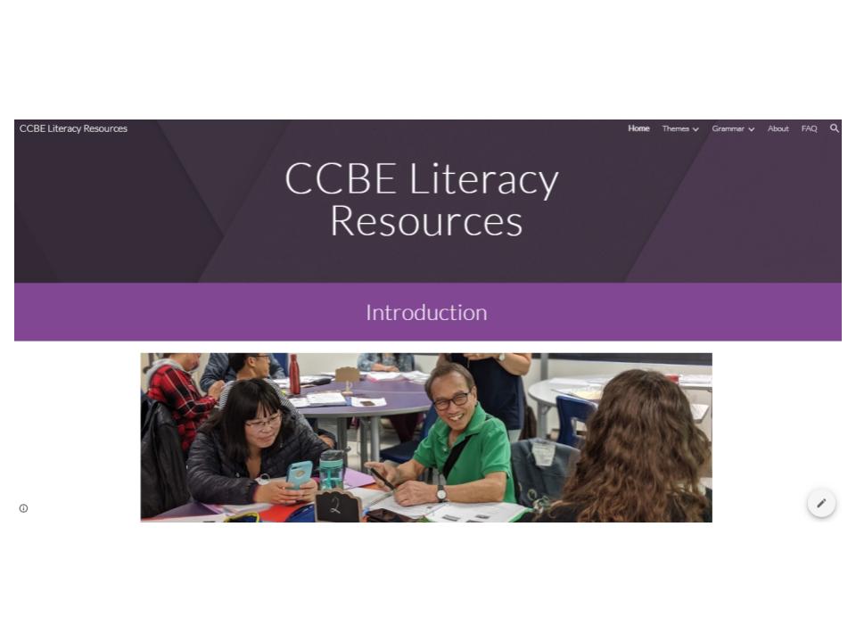 CCBE Literacy Resources